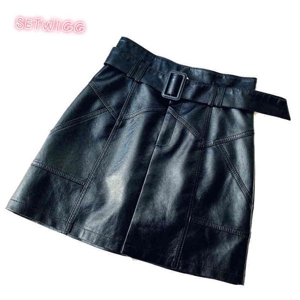 

skirts skirts autumn slim a-line mini faux with belt punk high waisted black pu leather patchwork short s mlgk