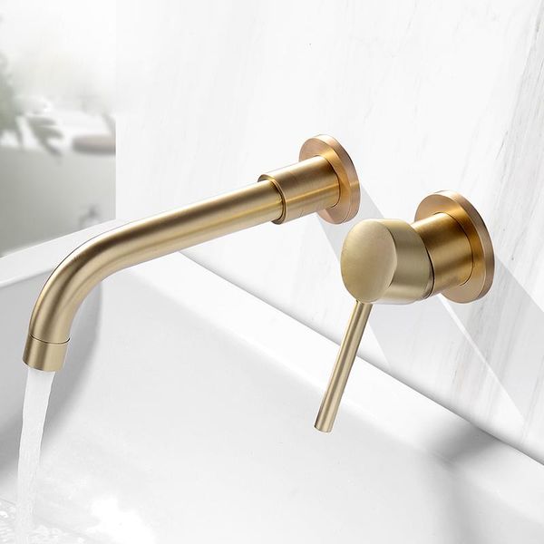 

bathroom sink faucet in wall basin faucets brush gold brass 2 holes single handle bathbasin bathtub tap and cold water taps