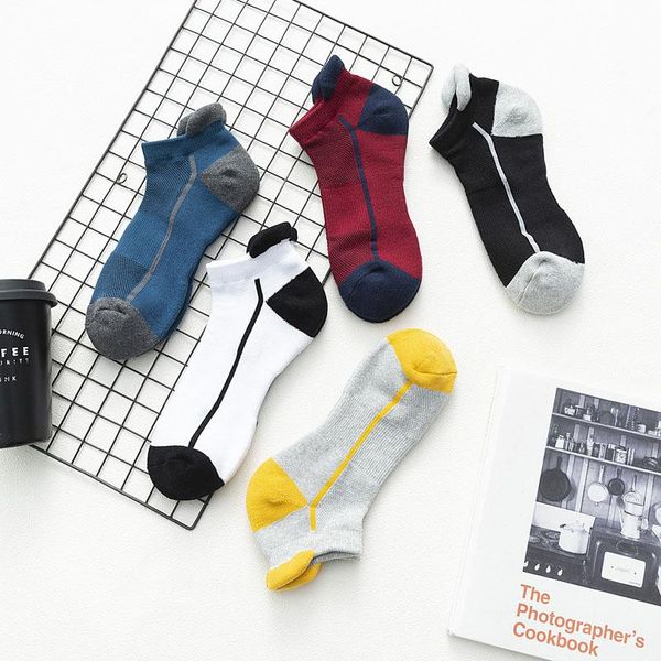 

men's socks 1/5pairs brand high-tech sports thick towel cushioning cotton protection foot outdoor basketball breathable, Black