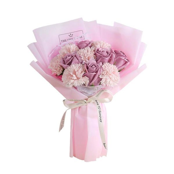 

decorative flowers & wreaths preserved flower pink carnation soap bouquet rose mother's day gift artificial bouquet#1
