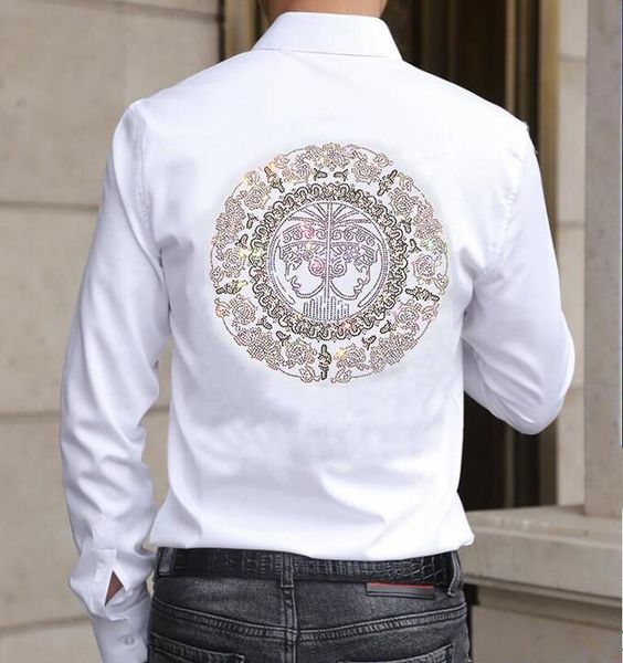 

men's casual shirts brand drill male fashion men shirt slim fit, White;black