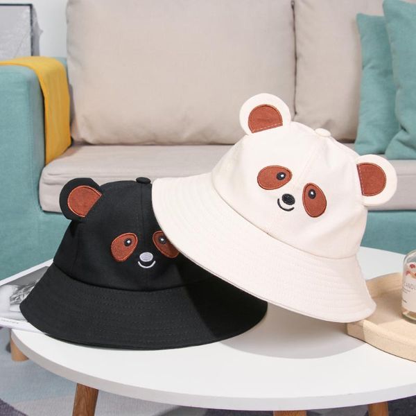

wide brim hats 1pc summer panda bucket female hat ladies outdoor leisure hiking beach fishing foldable sun protection, Blue;gray