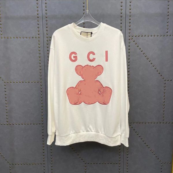 

gujia 2021 autumn new embroidered terry slim fit comfortable round neck pullover for lovers, Black
