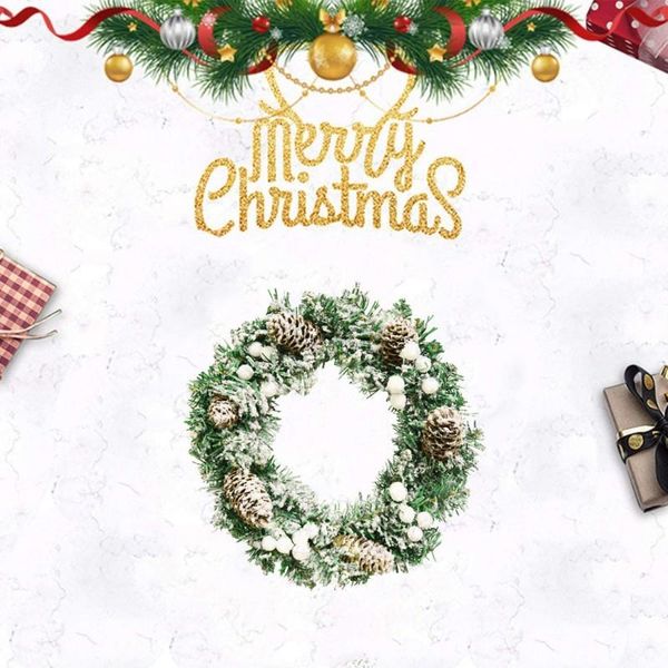 

wreath christmas tree bell garland handmade party decorations 30cm flocking white type flower decorative flowers & wreaths