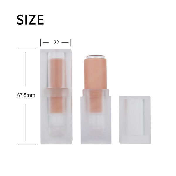 

clear/matte square empty 12.1mm lipstick tube lip balm container lipstick shell packaging cosmetics refillable bottle