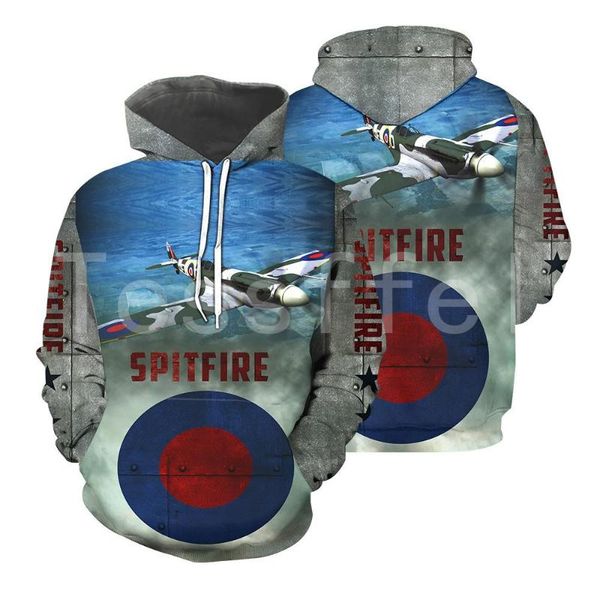 

men's hoodies & sweatshirts spitfire fighter 3d printed 2021 fashion for men/women hooded sweatshirt zipper casual pullover, Black