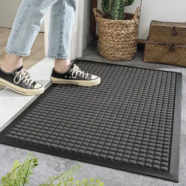 

carpets thick rubber plaid door mats for outdoor kitchen carpet rugs non slip bathroom floor hallway entrance doormat grey