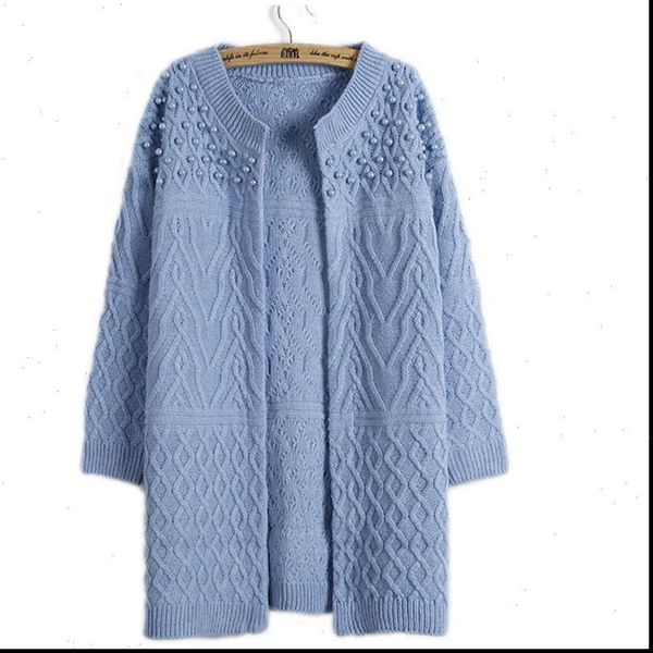 

fashion long loose cardigan twist women sweater bead slim sleeved clothing vestidos mmy17148, White;black