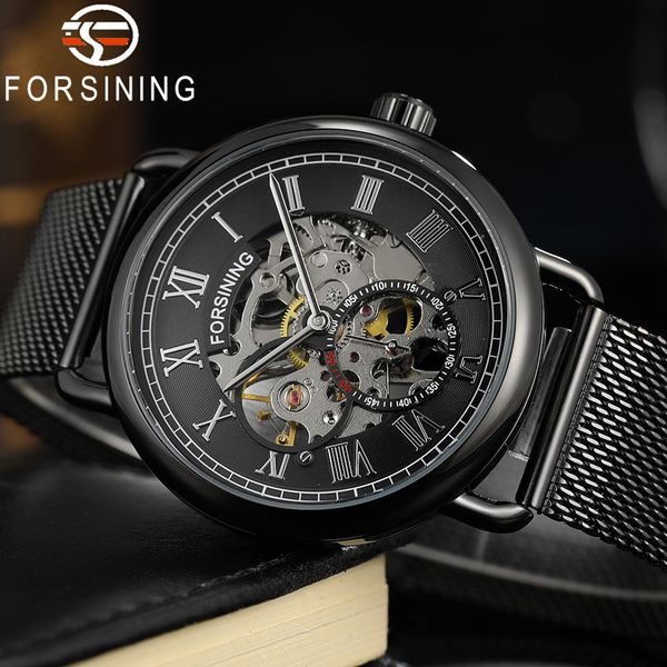 

forsining mechanical watches men military sports clock brand luxury rvs skeleton waterproof man 029, Slivery;brown