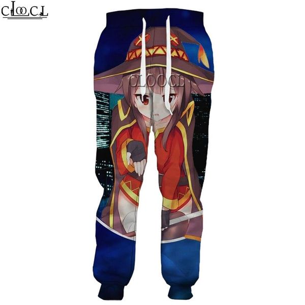 

est classic anime girl megumin konosuba men women 3d print harajuku sweatpants streetwear jogging pants drop men's, Black