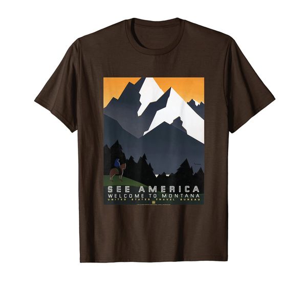 

See America Welcome to Montana Travel Art Poster T-Shirt, Mainly pictures