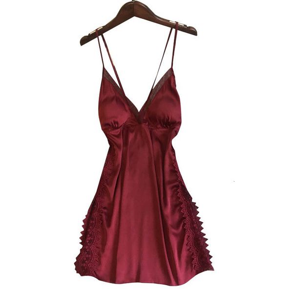 

casual dresses summer new ladies poplin sleepwear soft sling knee length women comfort solid colour silk satin homewear o7nx, Black;gray