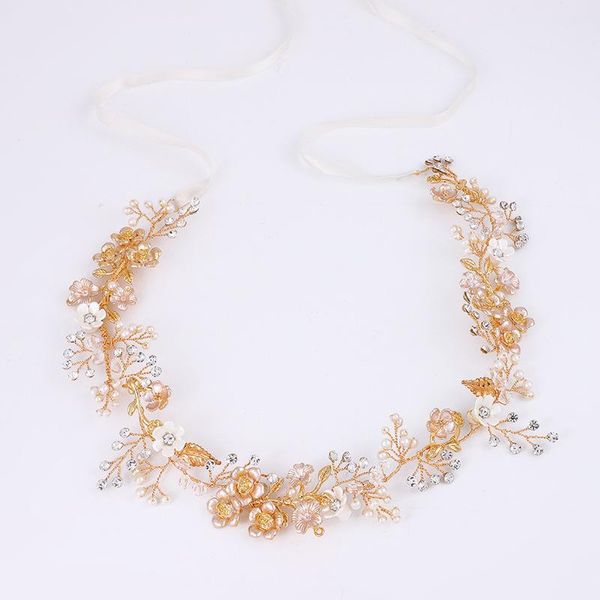 

hair clips & barrettes leaf vine rhinestone headbands bridal headpiece gold bride tiaras wedding accessories for women and girls headwear, Golden;silver