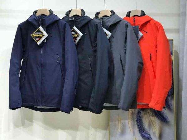 

selling arc 1:1 three-layer outdoor waterproof jacket for men gore-texpro sv jackets male casual hiking coat clothing teryx, Black