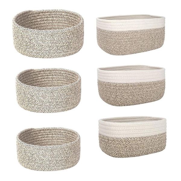 

handwoven cotton rope storage severing tray for breakfast snack sundries dining room display decor baskets