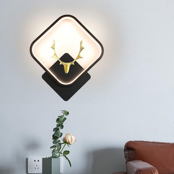 

wall lamp modern black round square light lighting for bedside bedroom bathroom entrance porch aisle corridor indoor decoration