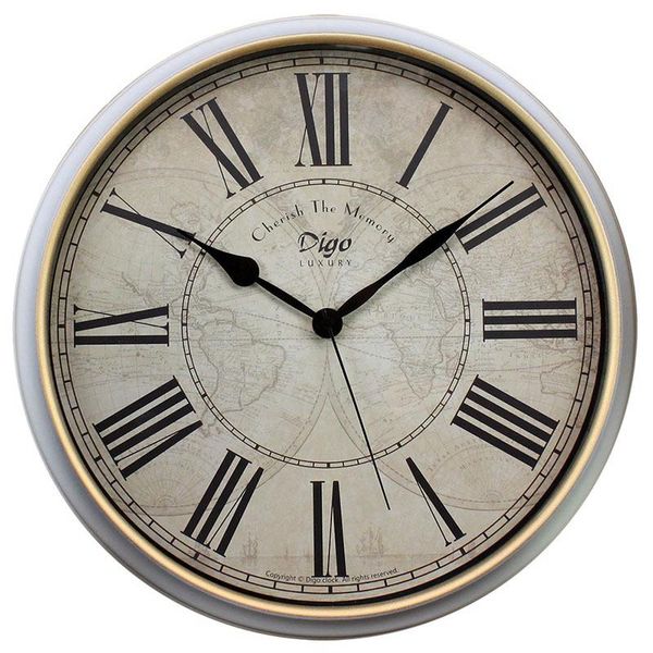 

decorative objects & figurines digo wall clock metal silent non-ticking battery quartz retro rome digital clocks 15 inch decor table dial fo