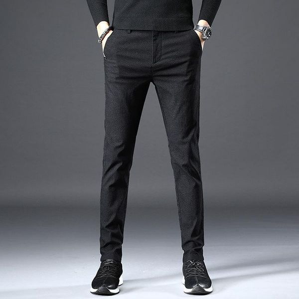 

fall/winter casual pants men's korean slim-fit feet business trend wild fashion trousers men clothing, Black