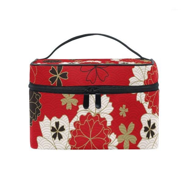 

cosmetic bags & cases fengju bag portable travel organizer hanging toiletry case storage tote for girls woman flowers1