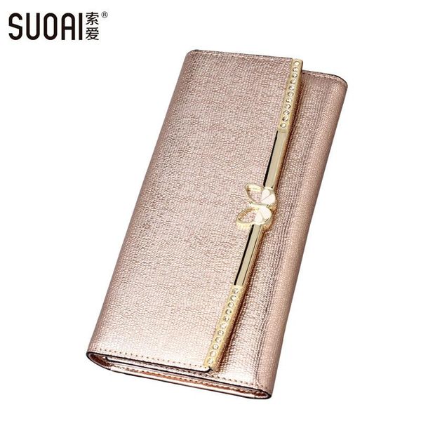 

wallets brand female women wallet 2021 splitl leather long purse girls, Red;black