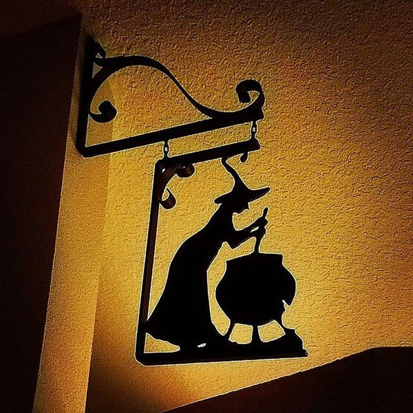 

decorative objects & figurines witch silhouette decorating leaking boiler wall horror scary hanging pendant halloween party props ornament
