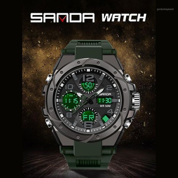 

sports men's watches military quartz watch men waterproof s male clock relogio masculino gift 2021 wristwatches, Slivery;brown