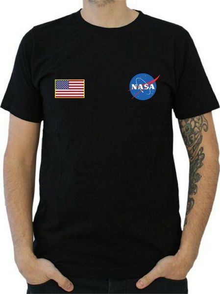 

nasa t-shirt classic man, White;black