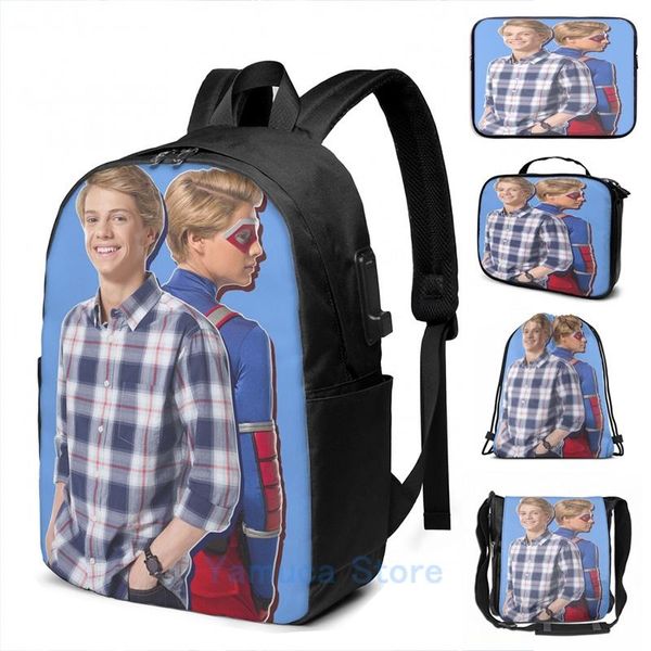 

backpack funny graphic print the secret behind mask henry usb charge men school bags women bag travel laptop