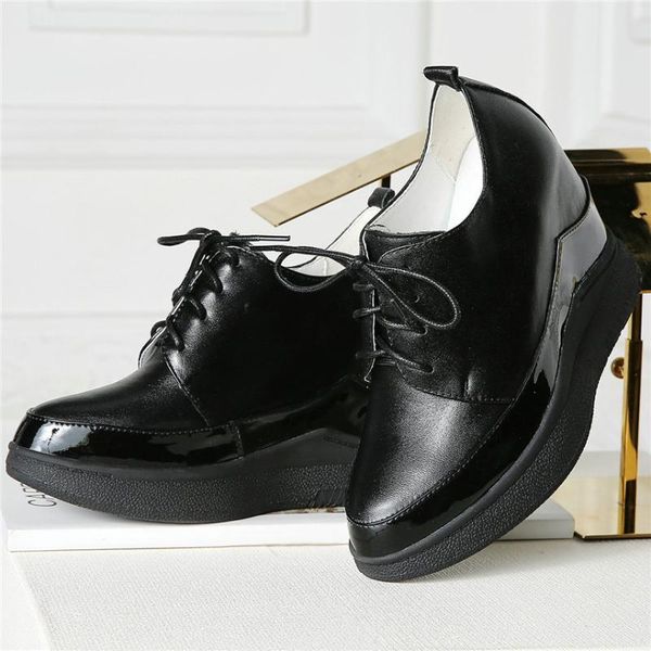 

dress women lace up cow leather wees high heel pumps pointed toe travel trainers female boots tennis shoes girls casual, Black