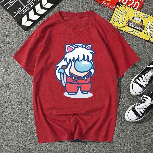 

women's t-shirt inuyasha women's aesthetic short sleeve graphic shirt cotton polyester t-shirts summer mujer, White