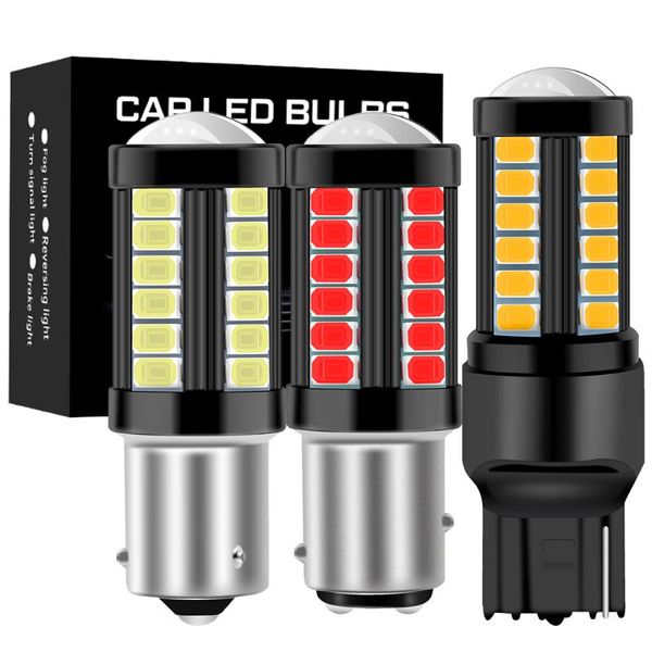 

emergency lights 2pcs t20 led 7440 7443 t25 3157 bulb w21w w21/5w wy21w p27/7w 5730 chips auto reverse backup drl lamp car turn signal light