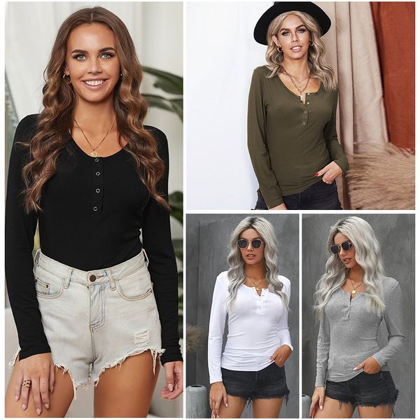 

spring 2021 solid color slim knit women's v-neck long sleeve pullover 2511647, Black