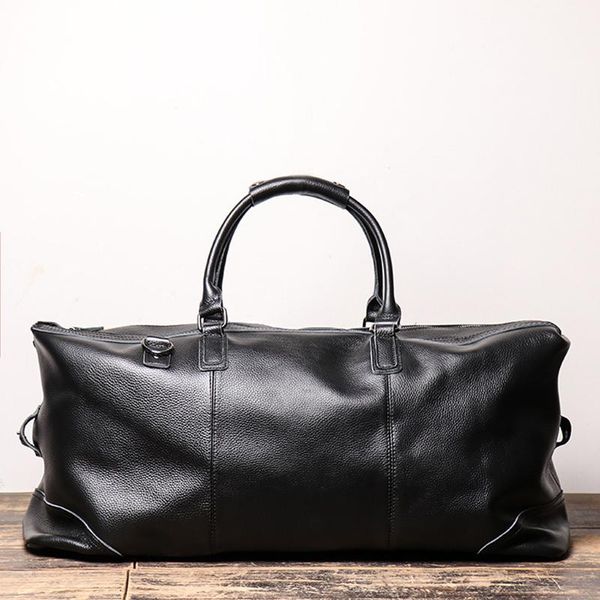 

duffel bags men genuine leather travel bag tote big weekend man cowskin duffle hand luggage male handbags large capacity