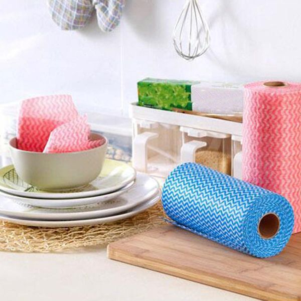 

cleaning cloths 50pcs/roll home towels washing disposable cloth kitchen dish portable non wovens wipes
