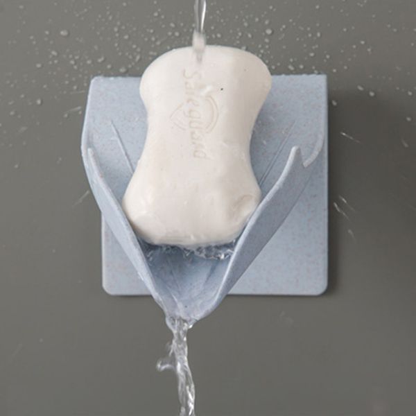 

bathroom shower soap holder storage box wall-mounted suction cup soap box dish tray perforation drain rack bathroom soapbox