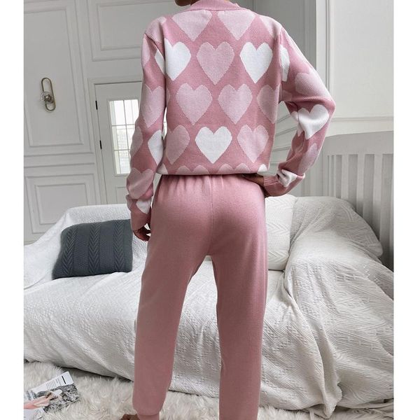 

women's two piece pants mandylandy women pullovers jumpers sets 2 sweaters fashion warm sweater love outfits, White