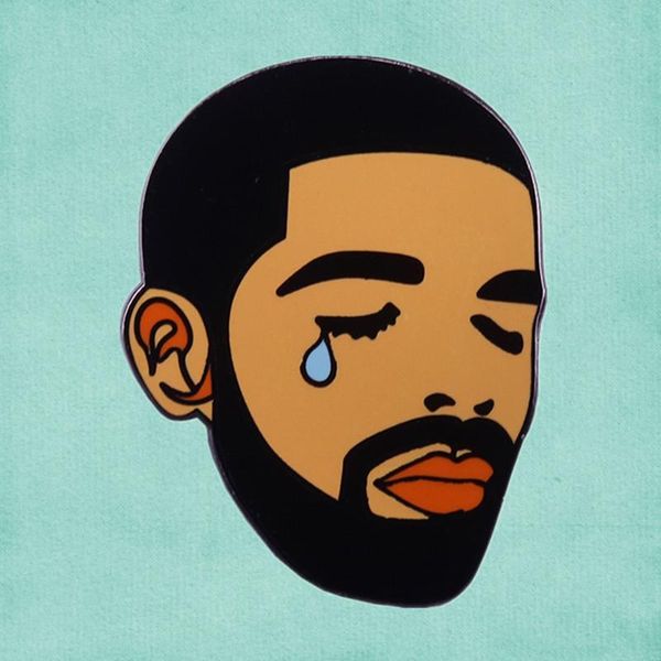 

pins, brooches drake tears laugh now cry later degrassi actor hip hop rapper enamel pin baby rap music fan gift idea brooch, Gray