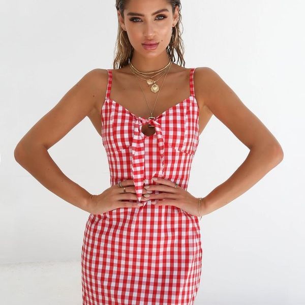 

2021 summer short plaid suspender skirt slim street nightclub women wear, White;black