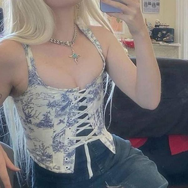 

belts women's u-neck corsets tank goth dark e-girl aesthetic bustiers, Black;brown