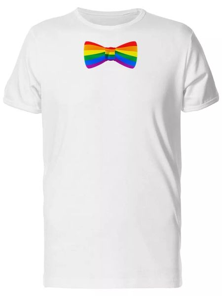 

rainbow bowtie men's tee -image by shutterstock, White;black