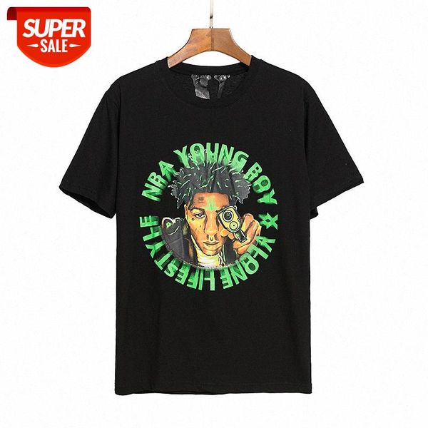 

big v hip-hop street print loose fit t-shirt short sleeves #bu8k, White;black