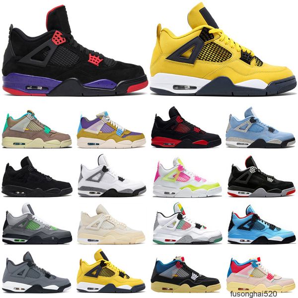 

2023 original 4s red thunder basketball shoes jumpman 4 university blue white oreo sail black cat green metallic bred mens trainers sport