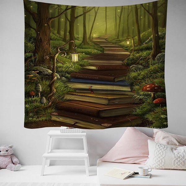 

tapestries forest path mandala tapestry wall hanging bohemian macrame hippie tapiz witchcraft