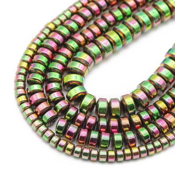 

other flat cylinder green hematite natural stone round spacers loose beads for jewelry making diy bracelet accessories 3/4/6/8mm
