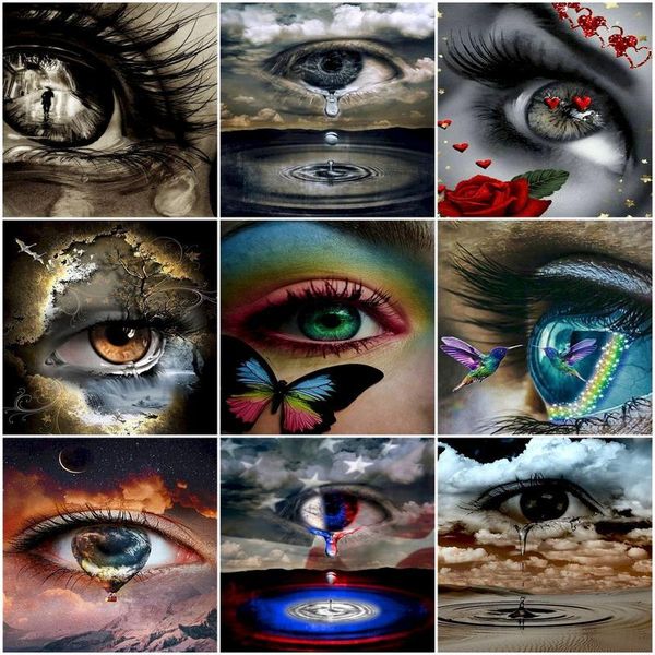 

paintings color eyes oil painting by numbers for adults kits unique gift landscape diy modern wall art on canvas home decoration