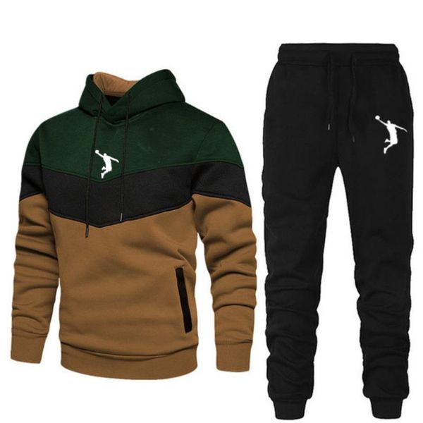 

men's hoodie suit, two-piece thick casual sportswear, new fashion, Gray