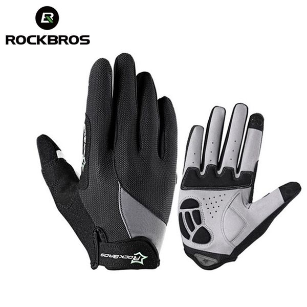 

rockbros cycling gloves sponge pad long finger motorcycle for bicycle mountain bike glove touch screen mtb 211124, Blue;gray