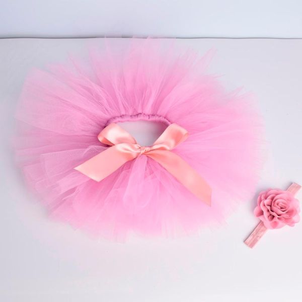 

skirts rose solid baby girls fluffy tutu skirt & headband set born tutus po prop costume infant birthday tulle for 0-12m, Blue
