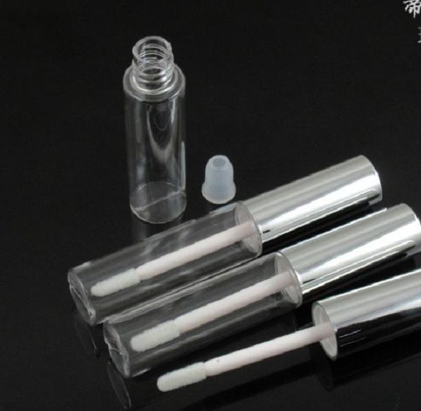 2021 Tampão de alumínio 8,5ml Redonda Lip de brilho Tubo PETG Cosméticos Lip Garrafa de brilho 250 pcs / lote