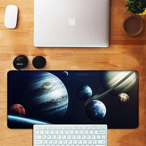 

mouse pads & wrist rests space planet stars unique deskpad game mousepad extra large anti-slip natural rubber with locking edge gaming m